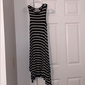 Black and white striped maxi dress